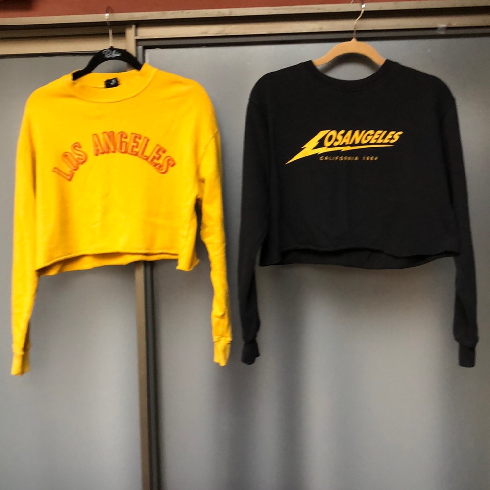 Lot of two Los Angeles cropped sweatshirts - OS